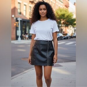 Express Black faux leather mini Skirt with Zipper
